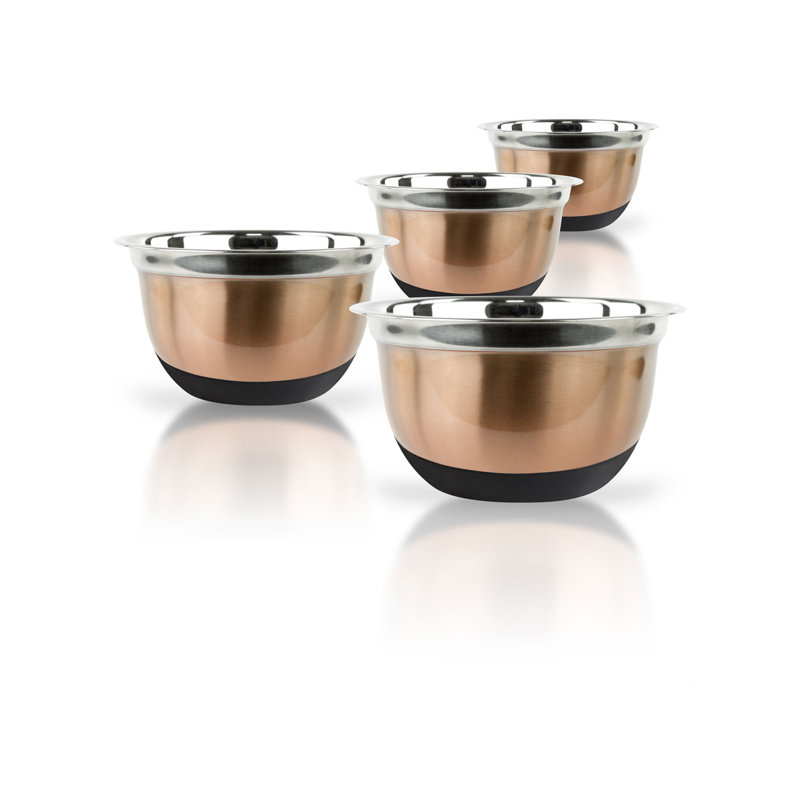 Imperial Home 4 Piece Stainless Steel Mixing Bowls Set & Reviews Wayfair